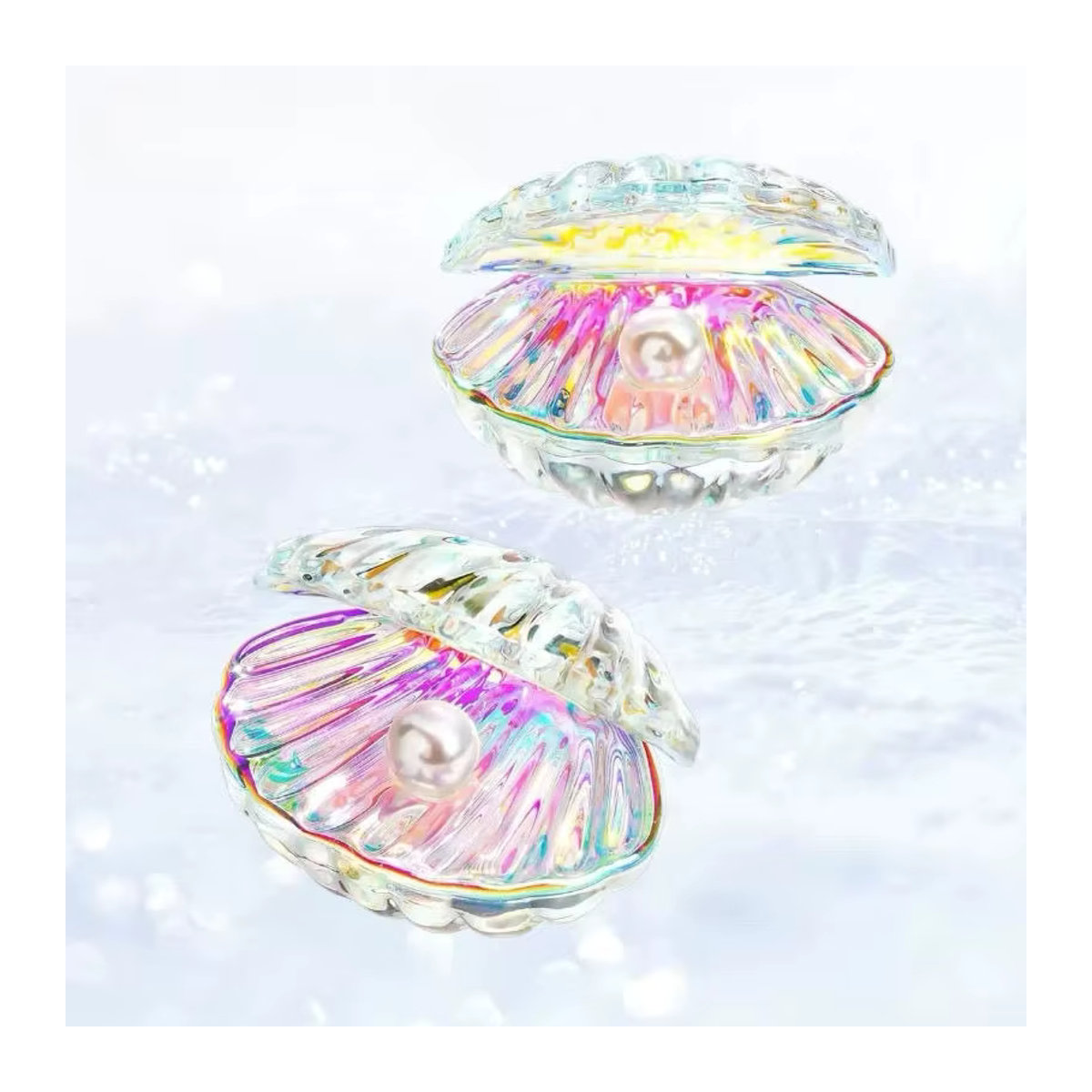 Oeny Muschelperlen-Figur aus Glas in Abstraktem Design, Mehrfarbig und Gold, Moderne Dekorative Glasskulptur für dein Wohnzimmer - Bild 2