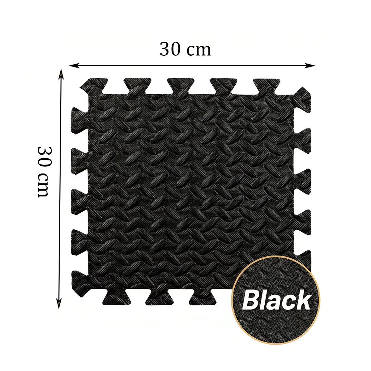 oeuxcra 16-teiliges Puzzle-Fitnessmatten-Set aus EVA-Schaum, Bodenfliesen für Heimfitnessstudio und Kinder, Grau/Schwarz, B/T/H: 30 x 30 cm - Bild 6