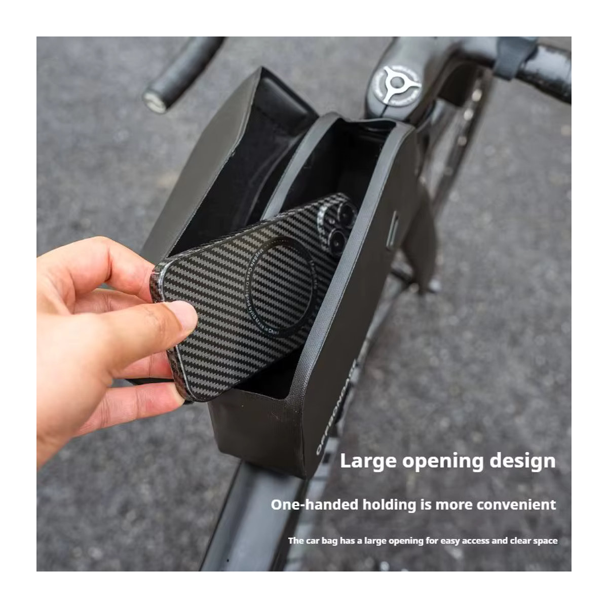 OFFBONDAGE Fahrrad-Oberrohrtasche in Schwarz für MTB und Rennrad mit großer Kapazität - Bild 2