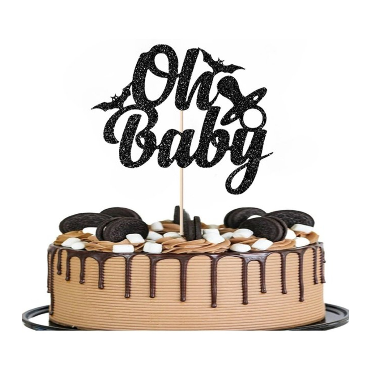 Oh Baby Kuchenaufsatz für Halloween und Babyparty in Schwarz - Bild 1