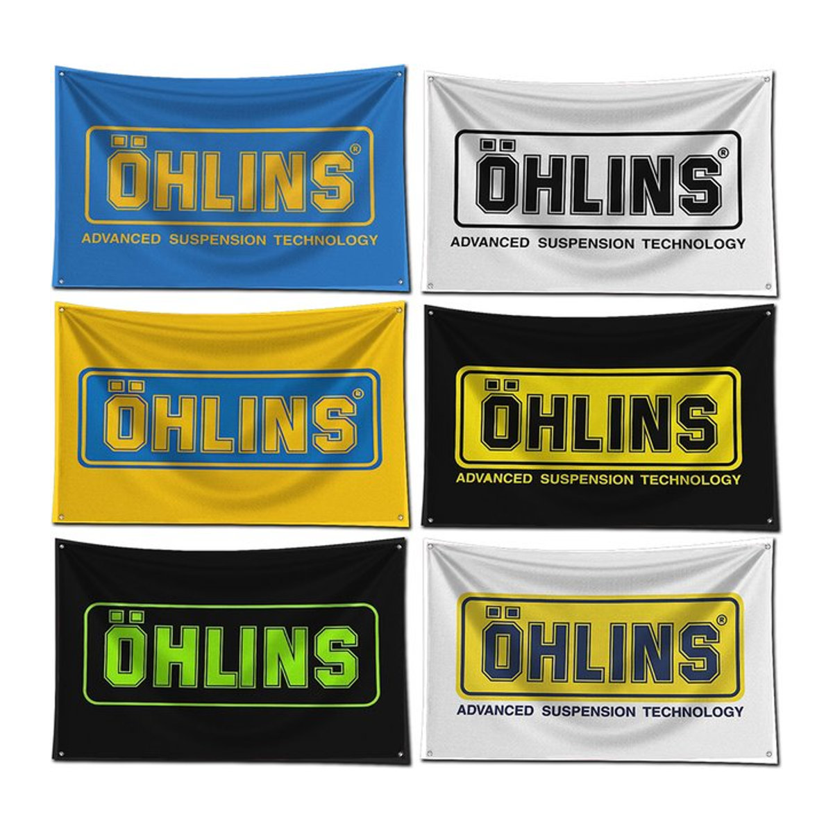 ohlinss Rennwagen Flagge aus Polyester mit Digitaldruck als Wandkunst für Garage und Außenbereich, mehrfarbig, B/H: 91,44 x 182,88 cm - Bild 1