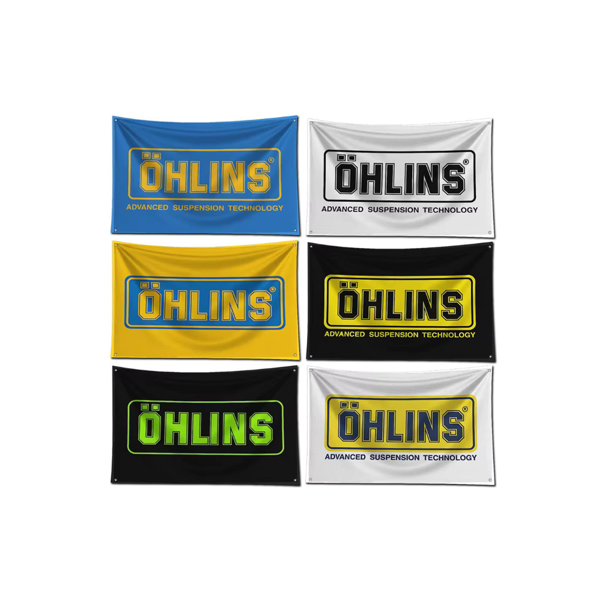 ohlinss Rennwagen Flagge aus Polyester mit Digitaldruck als Wandkunst für Garage und Außenbereich, mehrfarbig, B/H: 91,44 x 182,88 cm - Bild 3
