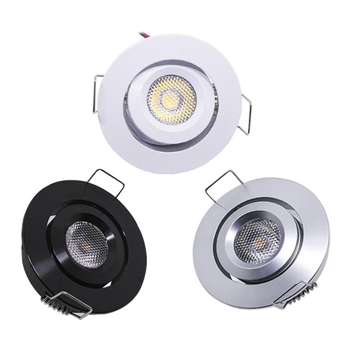 Ohlite LED Einbaustrahler mit verstellbarem Winkel, 12 V, 3 W, minimalistisches Design in Schwarz oder Weiß - Bild 1