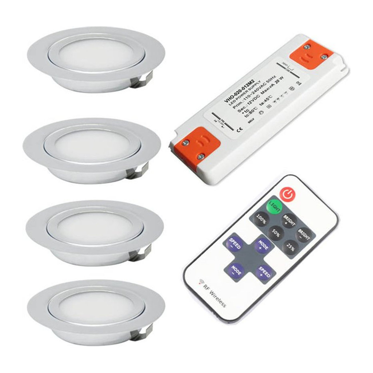 Ohlite LED Mini Einbaustrahler Silber IP65 12V für Innenbereich und Badezimmer - Bild 1
