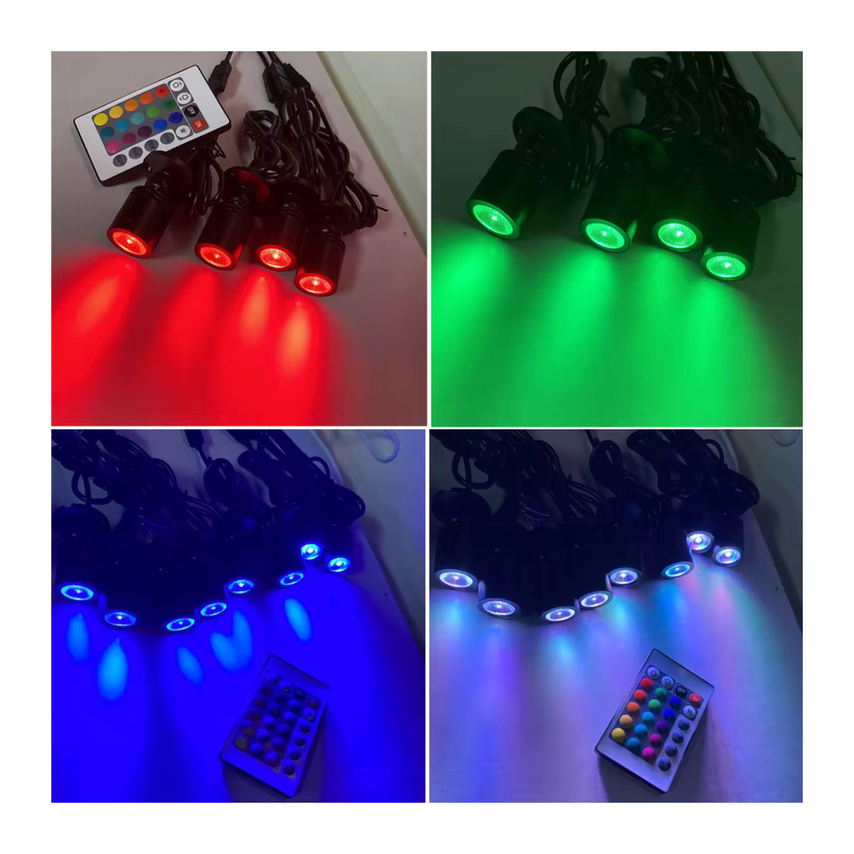 Ohlite RGB-LED-Strahler mit Fernbedienung, dimmbar, USB 5V, Mini-Deckenstrahler für Schaufenster und Raumdekoration, 3 W, Farben: Weiß oder Schwarz - Bild 3