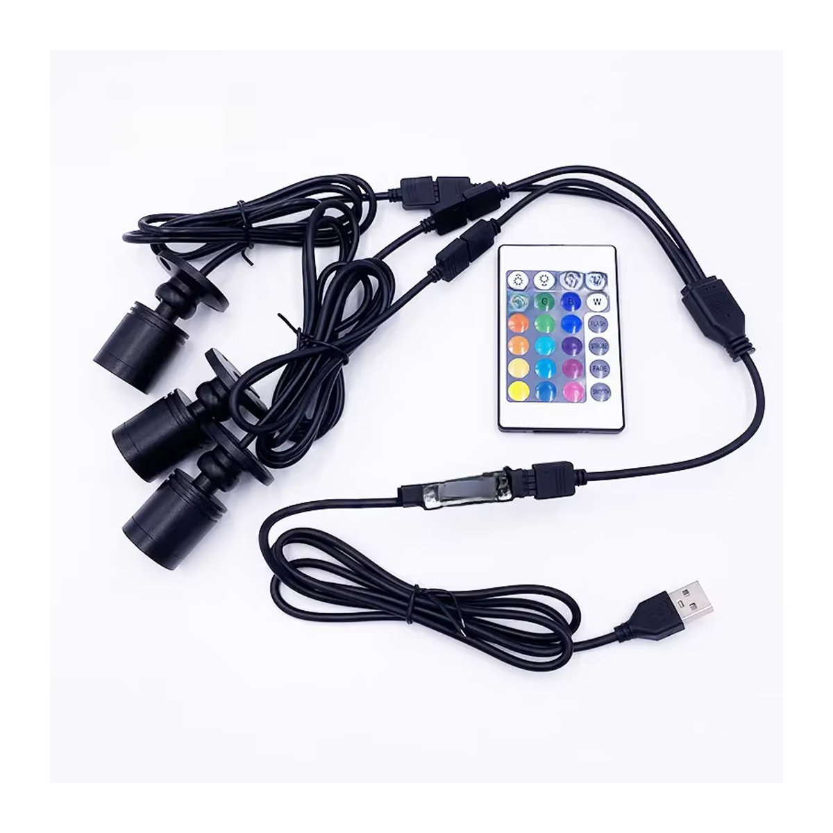 Ohlite RGB-LED-Strahler mit Fernbedienung, dimmbar, USB 5V, Mini-Deckenstrahler für Schaufenster und Raumdekoration, 3 W, Farben: Weiß oder Schwarz - Bild 4