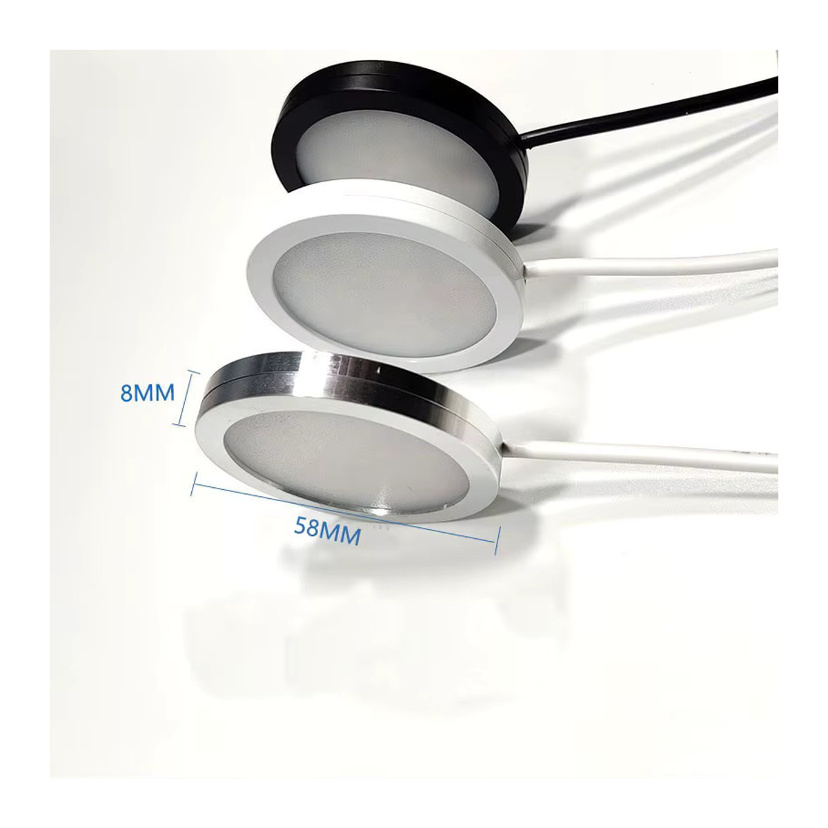 Ohlite Ultradünne Mini-LED-Rundleuchte in Weiß, dimmbare USB 5V 3W Strahler für die Oberflächenmontage - Bild 3