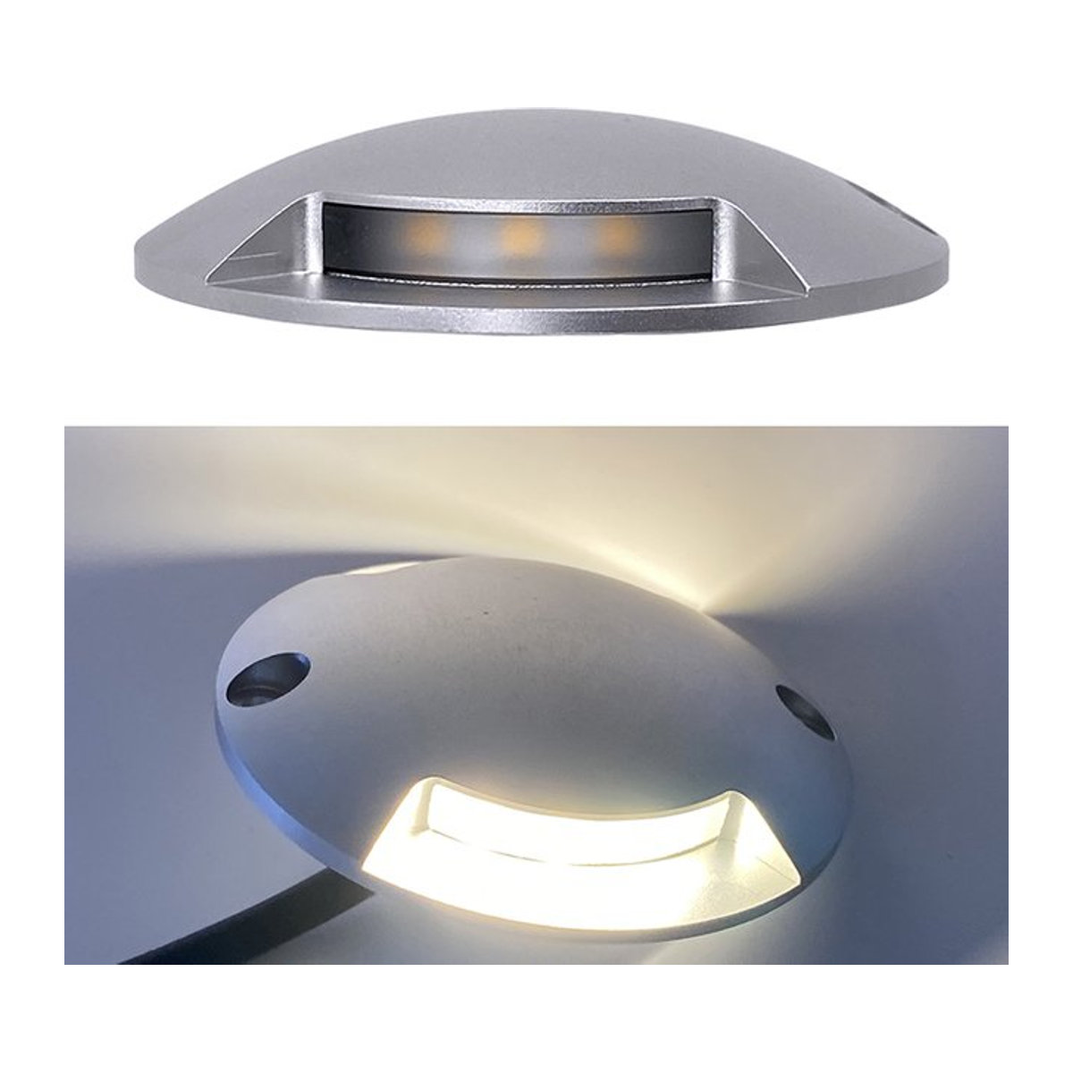 Ohlite Ultradünner LED Außenstrahler IP67 Wasserdicht Silber Aluminium für Garten Terrasse und Treppen - Bild 1