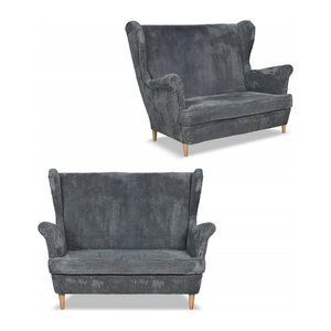 Ohrensessel Bonito von Family Meble in Grau im skandinavischen Design aus Stoff