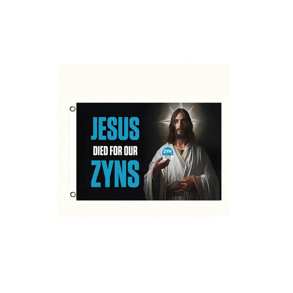 OIMG Wandbehang mit humorvollem Christus-Meme Design in Schwarz, Breite: 150 cm, Höhe: 90 cm - Bild 2