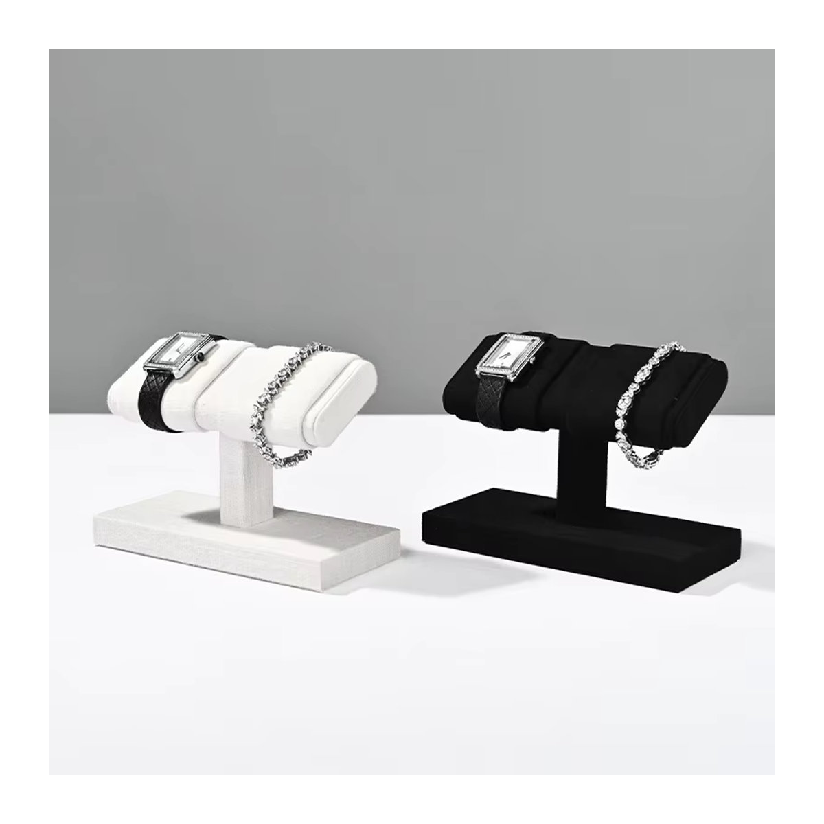 Oirlv Armbanduhr-Ständer aus Mikrofaser als Schmuck- und Armband-Organizer in Blau oder Schwarz - Bild 2