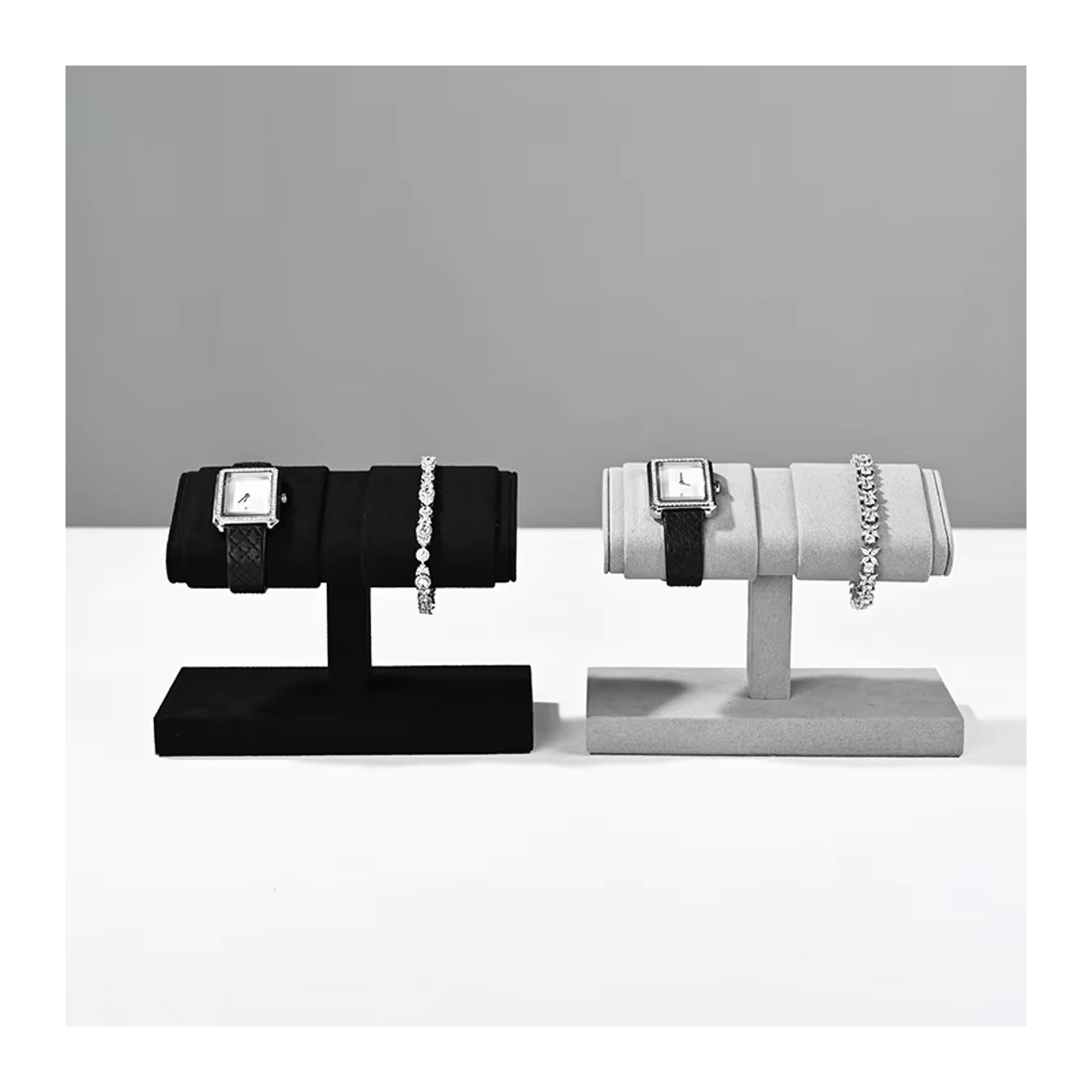 Oirlv Armbanduhr-Ständer aus Mikrofaser als Schmuck- und Armband-Organizer in Blau oder Schwarz - Bild 3