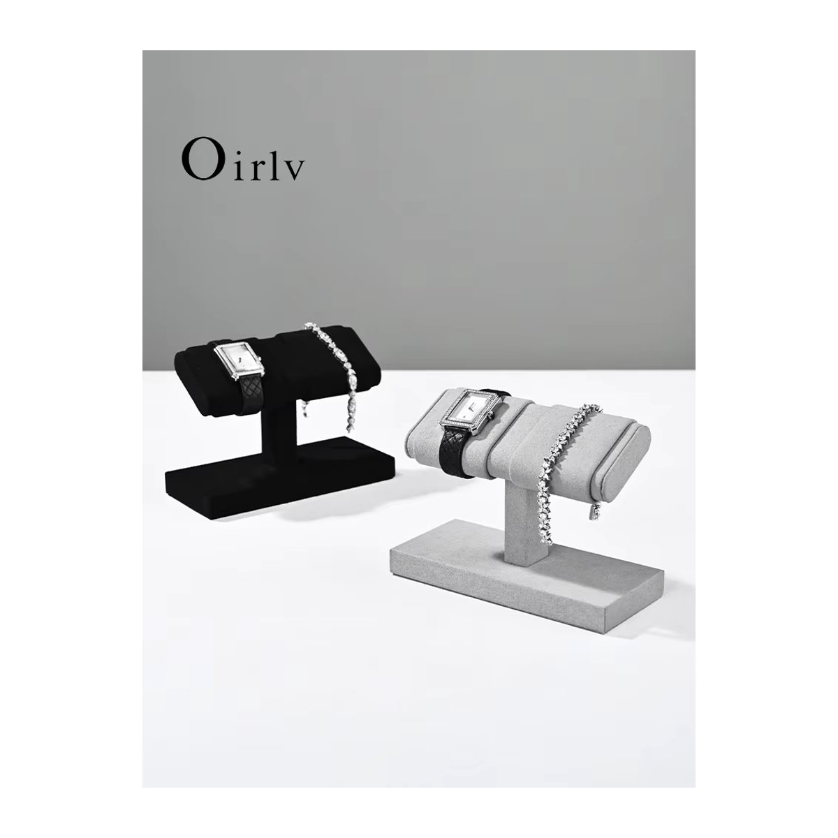 Oirlv Armbanduhr-Ständer aus Mikrofaser als Schmuck- und Armband-Organizer in Blau oder Schwarz - Bild 4
