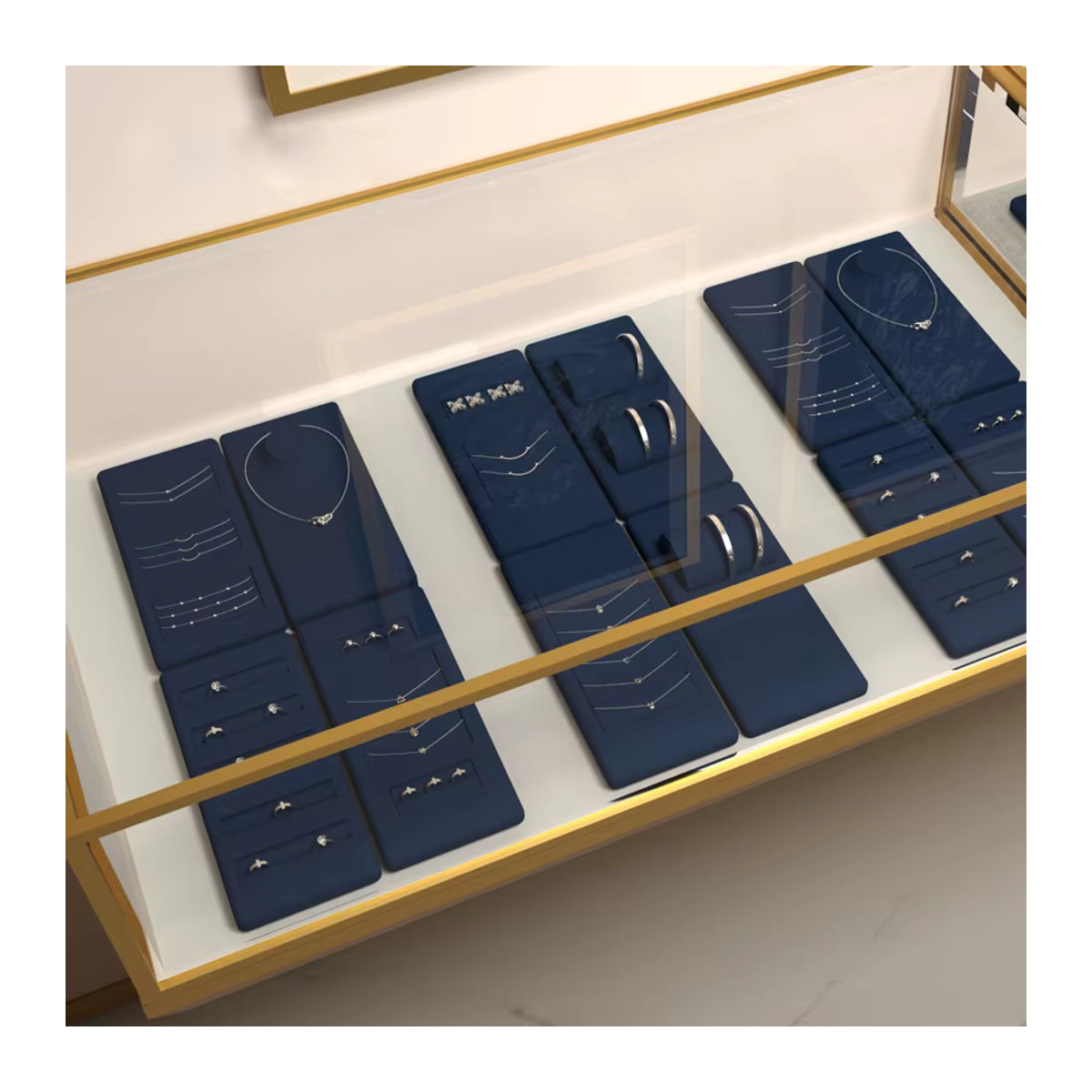 Oirlv Schmuck Display Set aus blauem Samt für Ringe, Ohrringe, Halsketten und Armreife - Bild 2