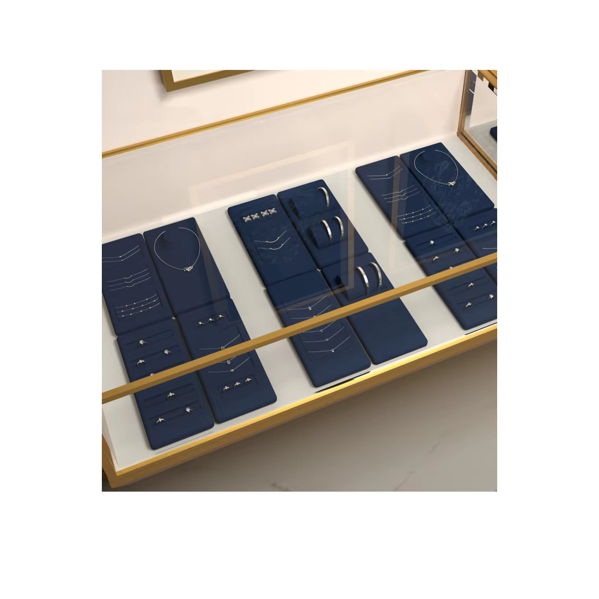 Oirlv Schmuck Display Set aus blauem Samt für Ringe, Ohrringe, Halsketten und Armreife - Bild 3