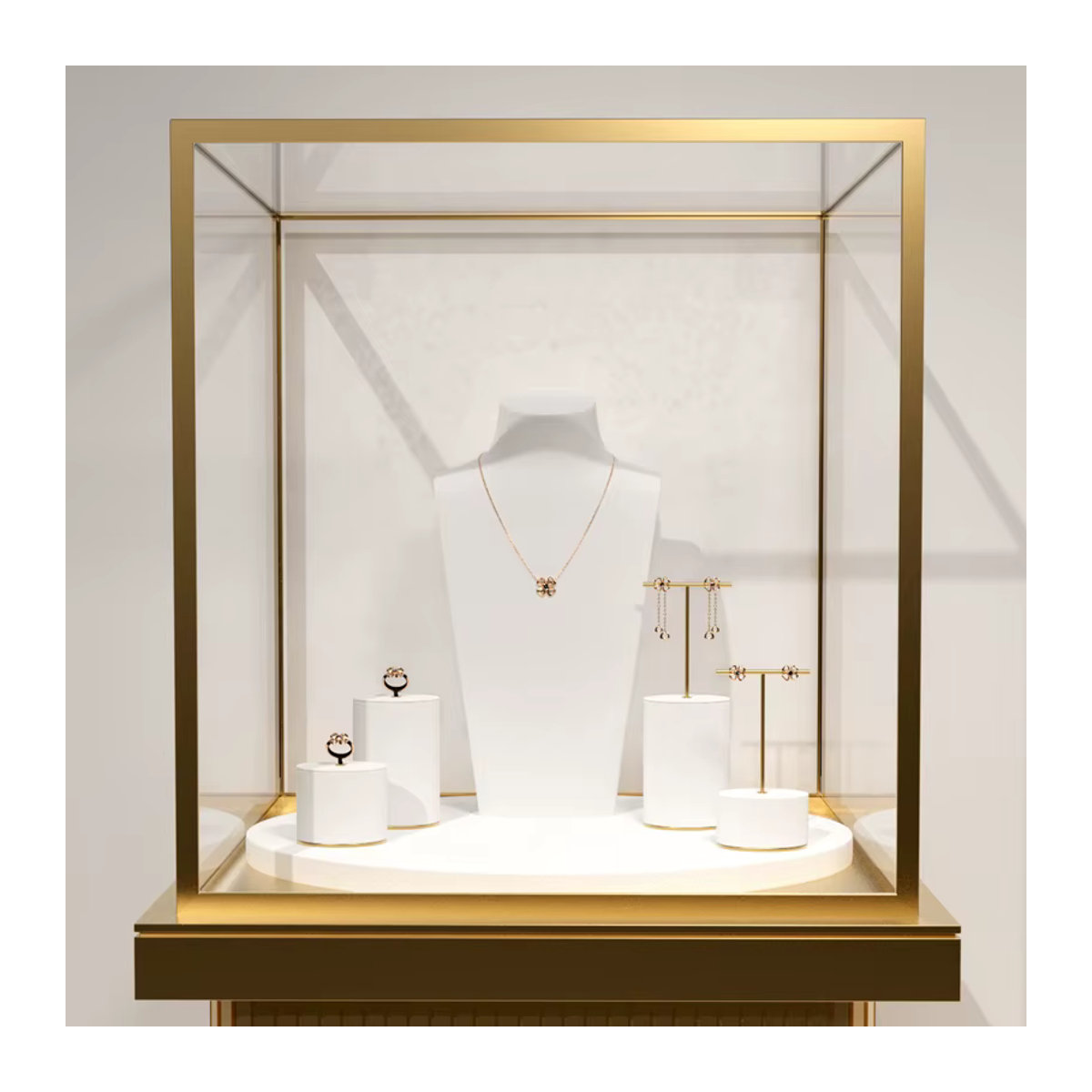 Oirlv Schmuck Display Set aus weißem PU Leder für Halsketten, Ohrringe und Ringe - Bild 1