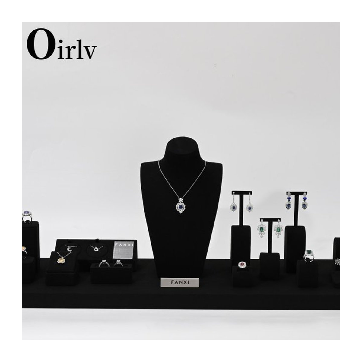 Oirlv Schmuck Display Set in Schwarz für Halsketten, Uhren, Ringe und Ohrringe zur dekorativen Präsentation - Bild 1