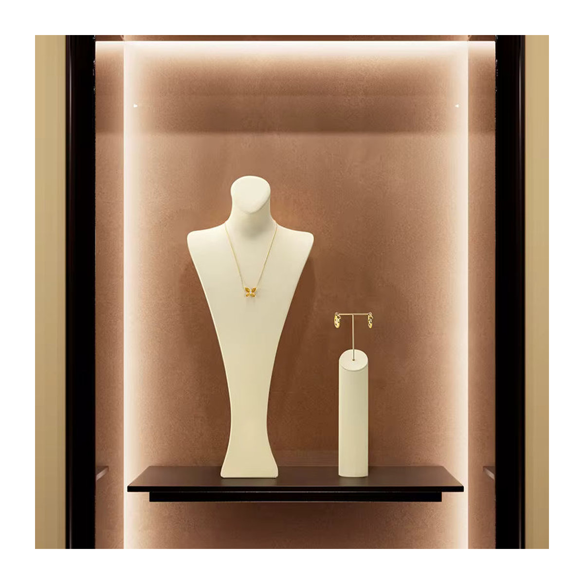 Oirlv Schmuckdisplay Halskettenständer aus Textil in Beige oder Weiß - Bild 1