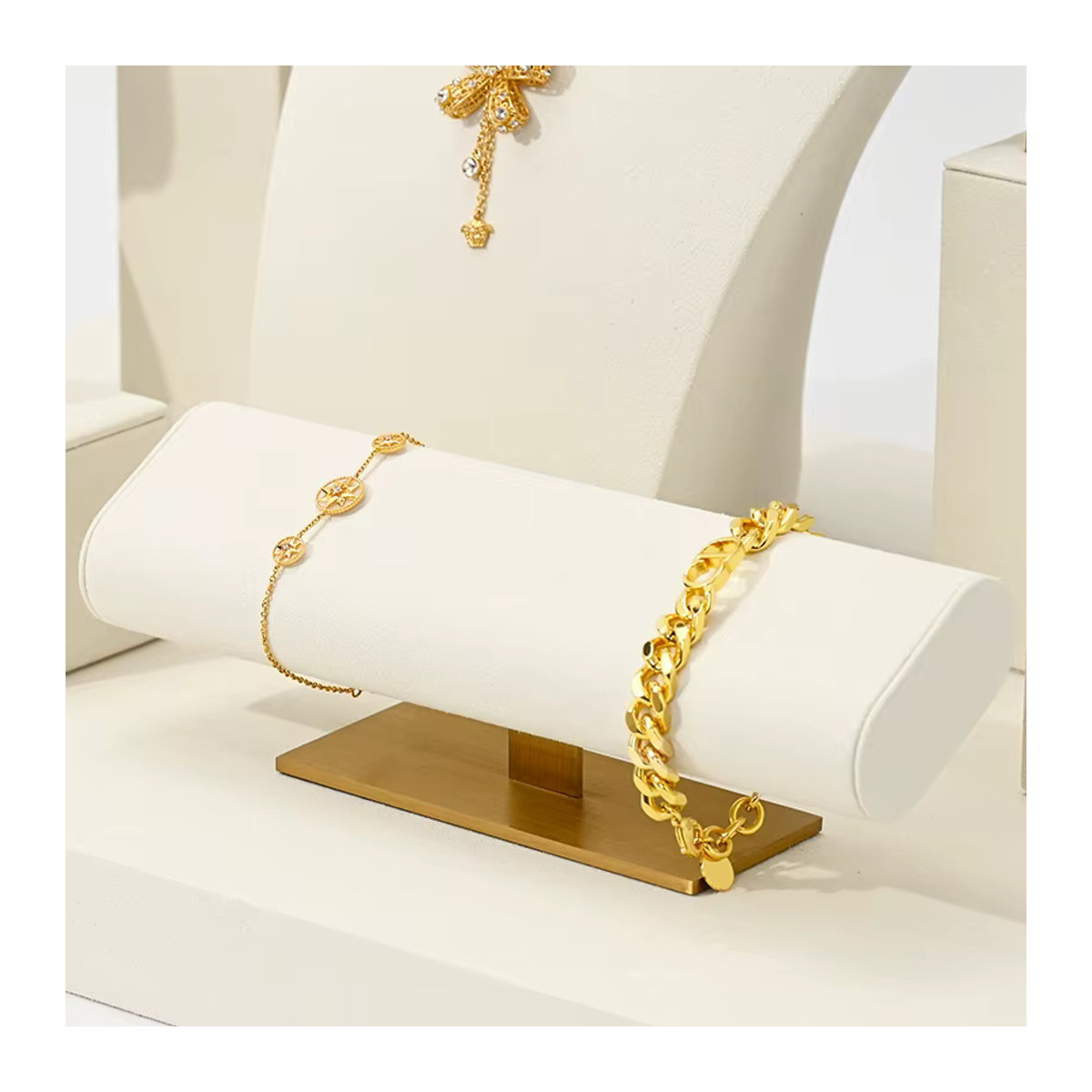 Oirlv Schmuckständer in Beige als minimalistischer Organizer für Ohrringe, Ringe, Armbänder, Uhren und Halsketten aus Kunststoff - Bild 4