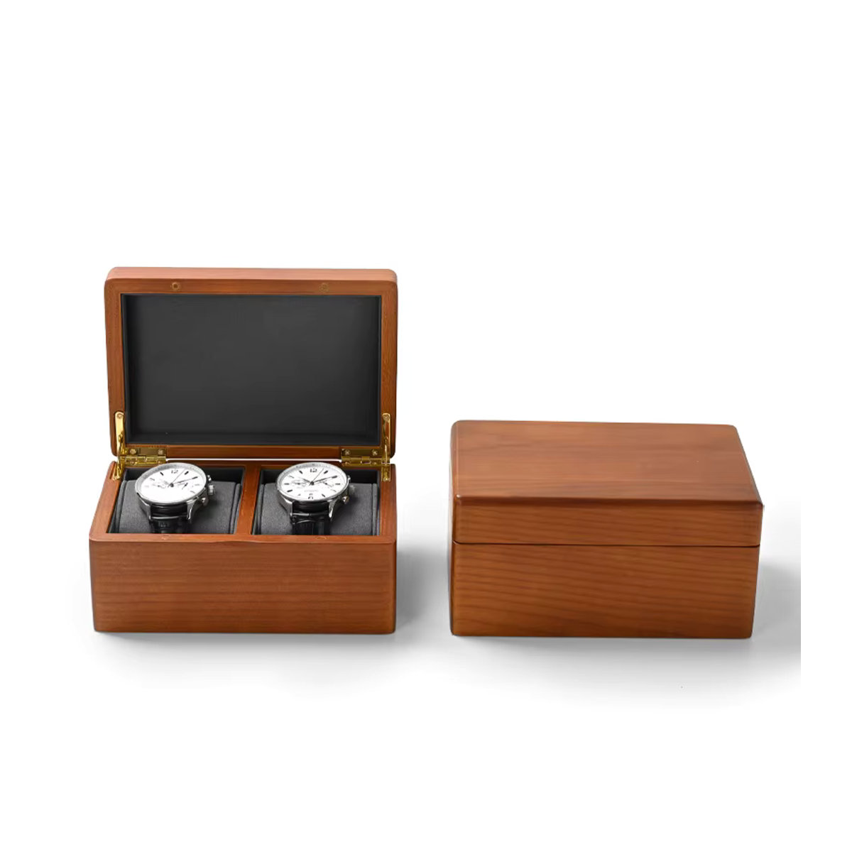 Oirlv Uhrenbox aus Holz als Uhren-Organizer und Schmucketui in Grau und Braun - Bild 3