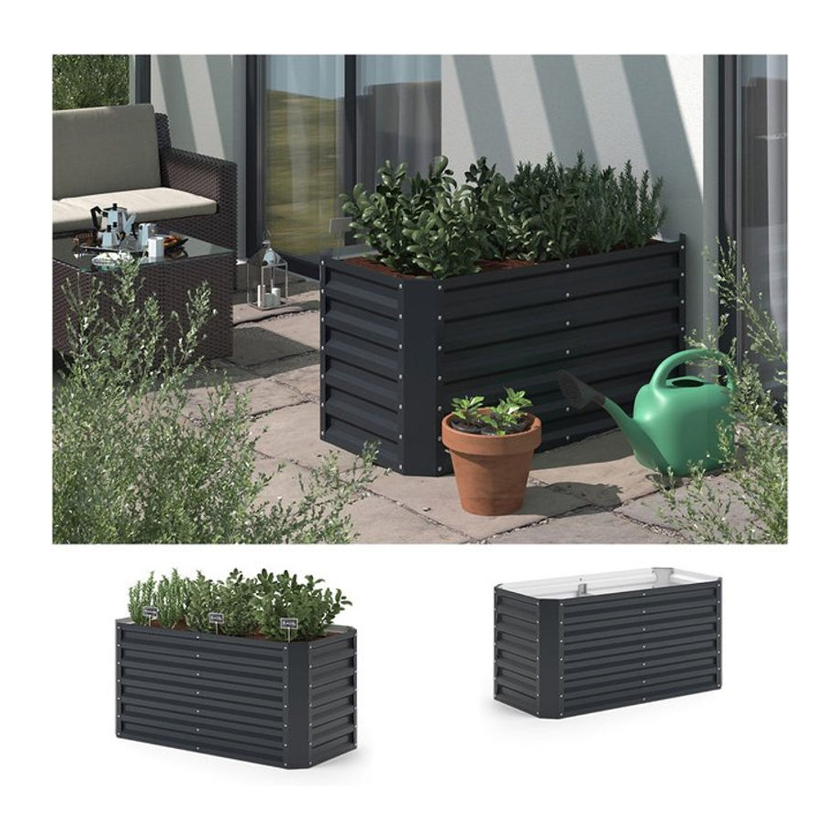 OK-Living Hochbeet in Anthrazit B: 120 cm, T: 60 cm - Bild 1
