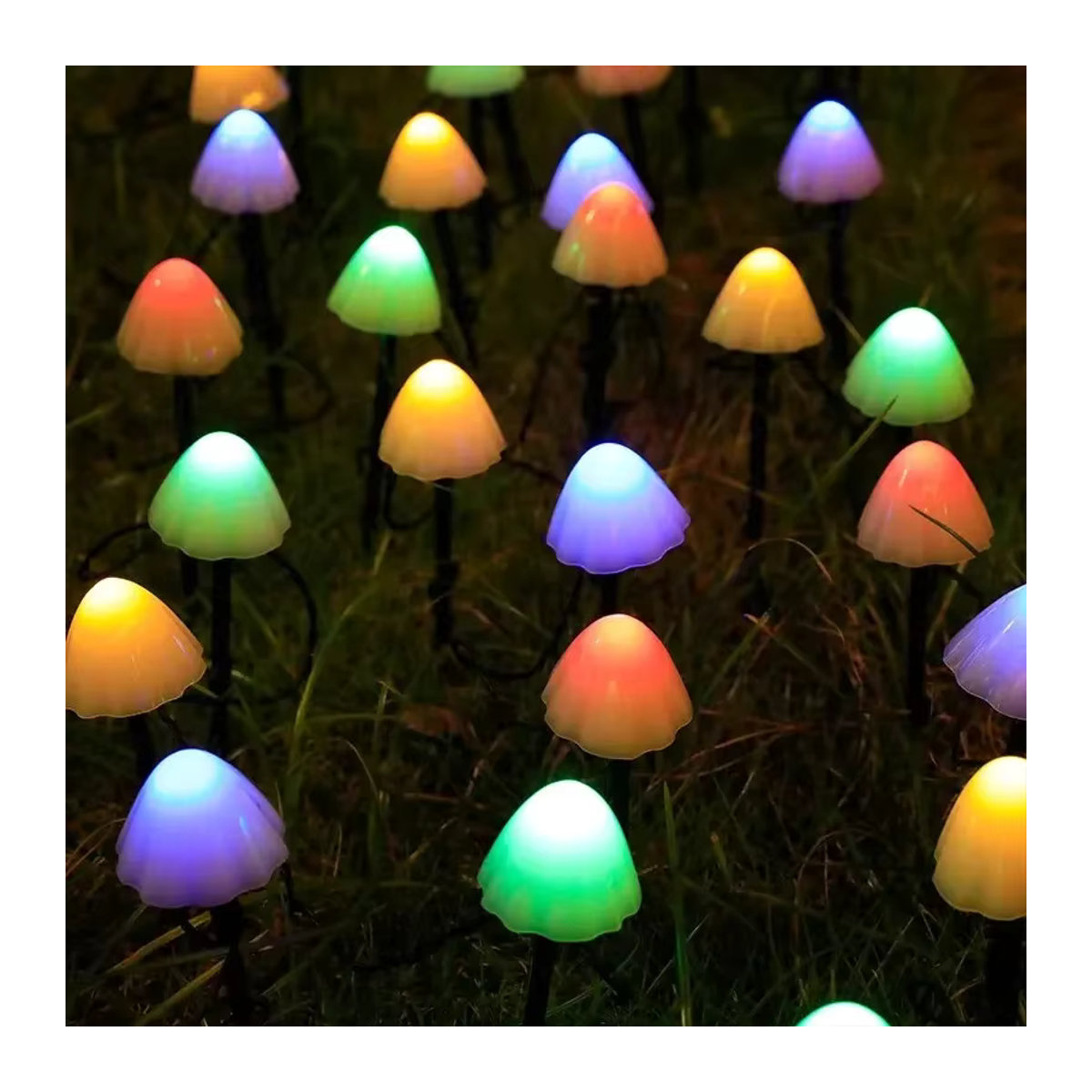 OKAL RED EAST Bunte LED-Solar-Pilzleuchten für den Außenbereich, wasserdichte dekorative Solarleuchten für Garten, Rasen und Terrasse - Bild 7