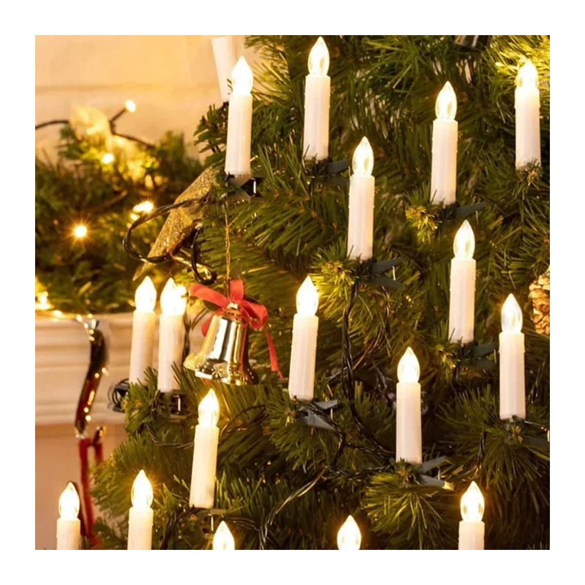 OKAL RED EAST Elektrische Stabkerzen in Weiß mit Flackereffekt für deine Weihnachtsdekoration - Bild 1