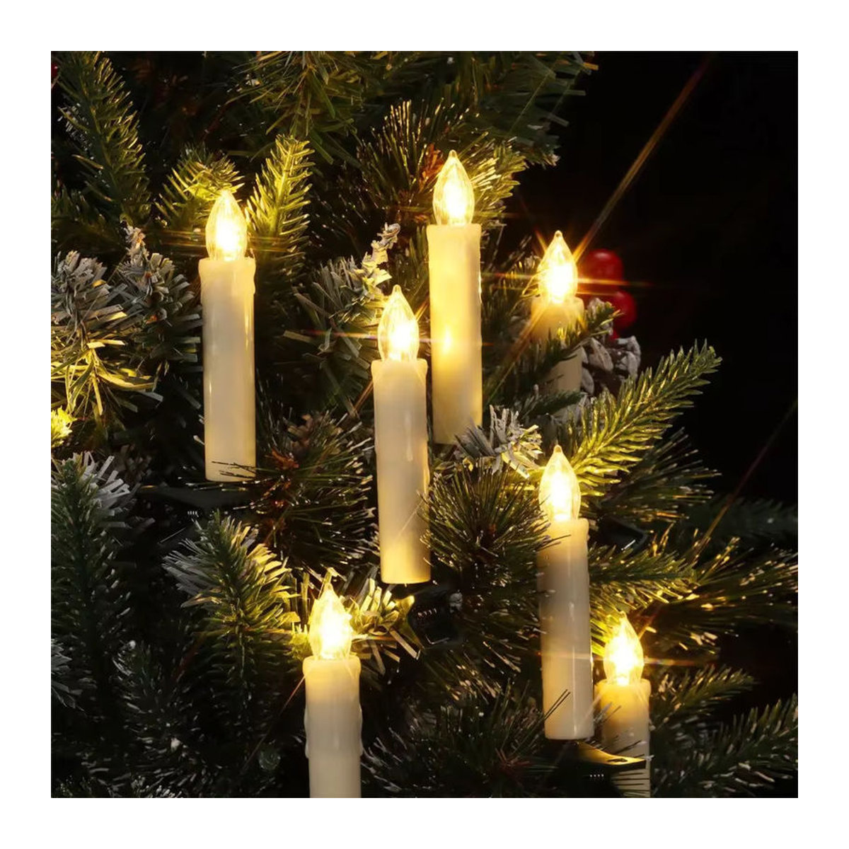OKAL RED EAST Elektrische Stabkerzen in Weiß mit Flackereffekt für deine Weihnachtsdekoration - Bild 2