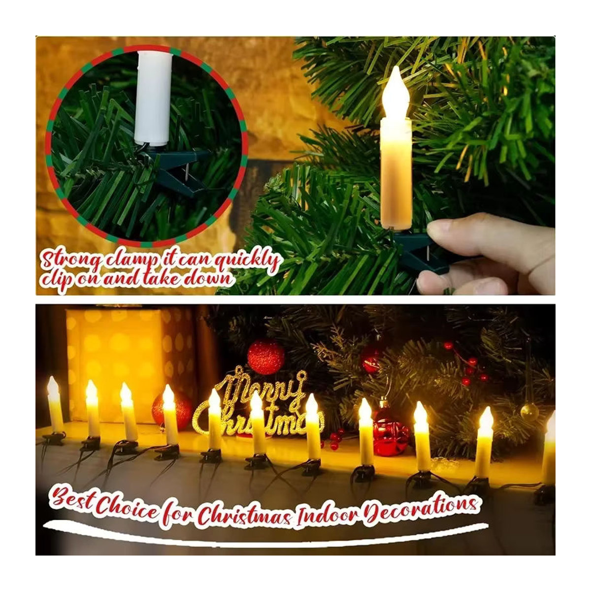 OKAL RED EAST Elektrische Stabkerzen in Weiß mit Flackereffekt für deine Weihnachtsdekoration - Bild 3