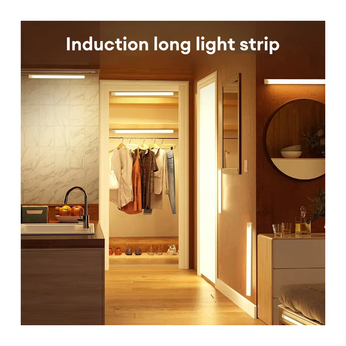 OKAL RED EAST Kabelloses LED-Bewegungsmelder-Licht, wiederaufladbares Nachtlicht für Schrank, Küche und Treppe, Minimalistisch - Bild 4