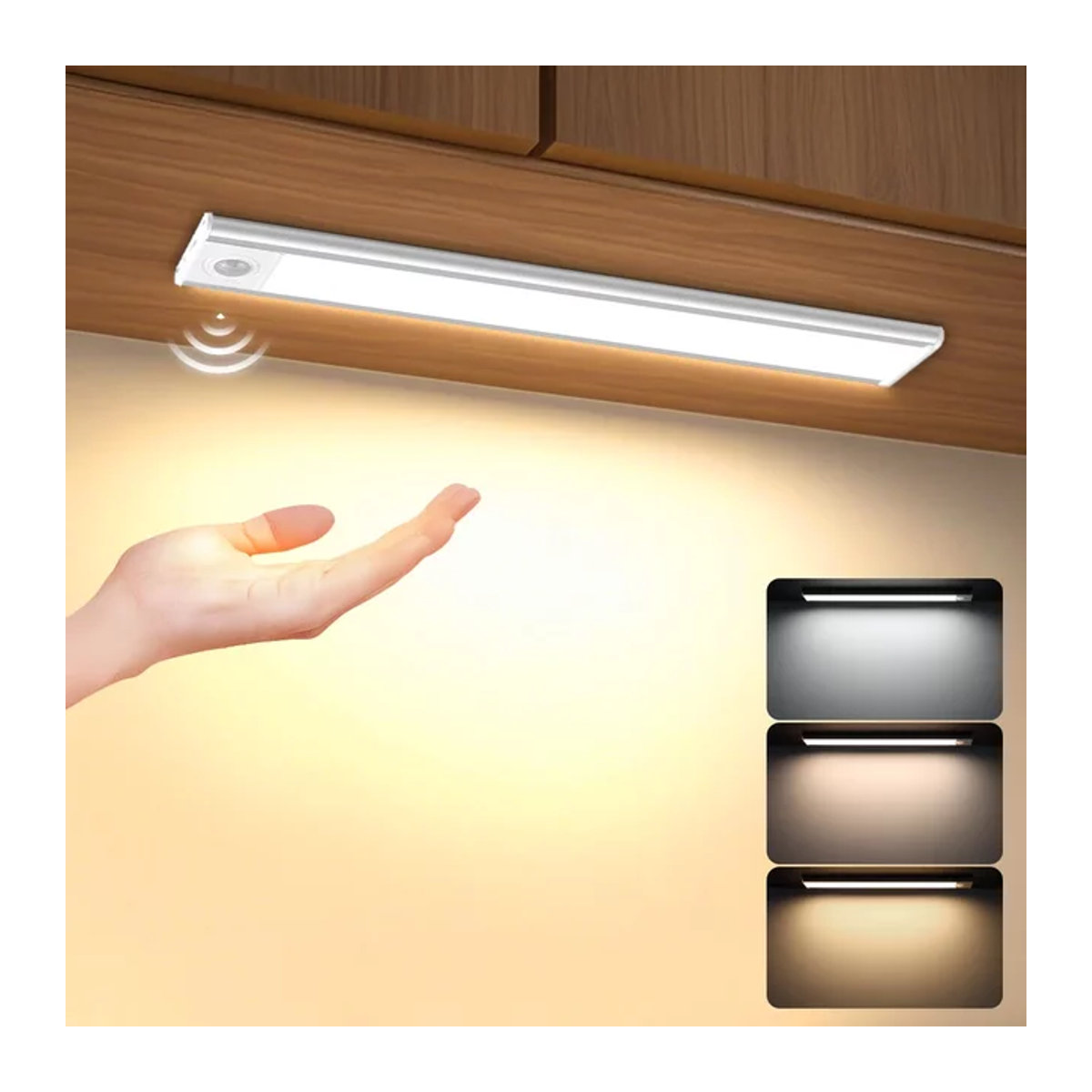OKAL RED EAST LED Möbelbeleuchtung mit Bewegungssensor, kabellos per USB aufladbar, Schwarz oder Weiß, minimalistisches Design - Bild 1