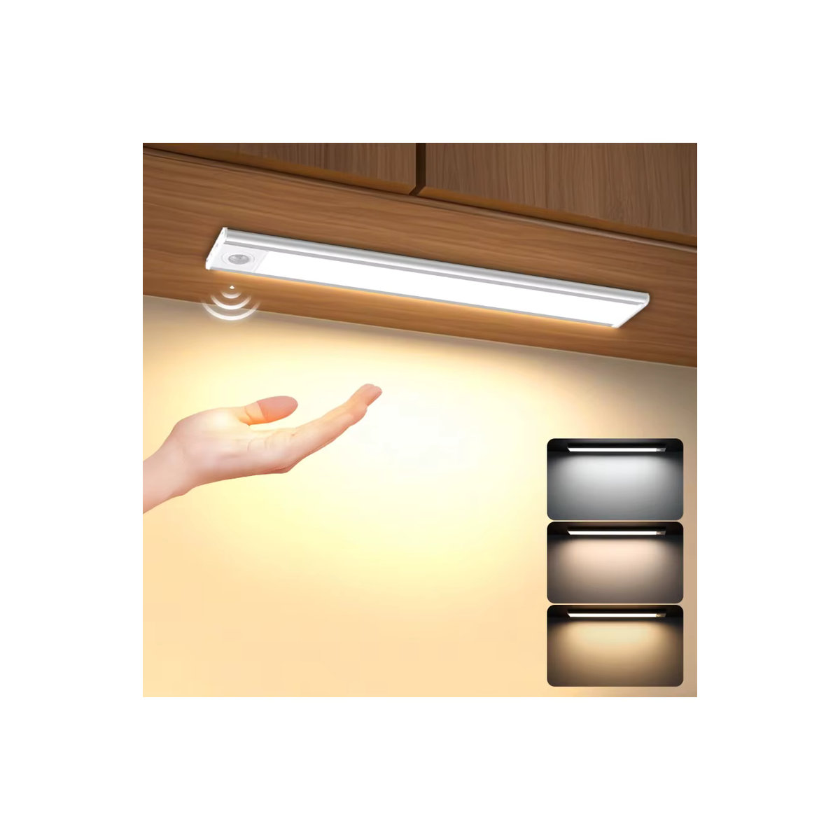 OKAL RED EAST LED Möbelbeleuchtung mit Bewegungssensor, kabellos per USB aufladbar, Schwarz oder Weiß, minimalistisches Design - Bild 7