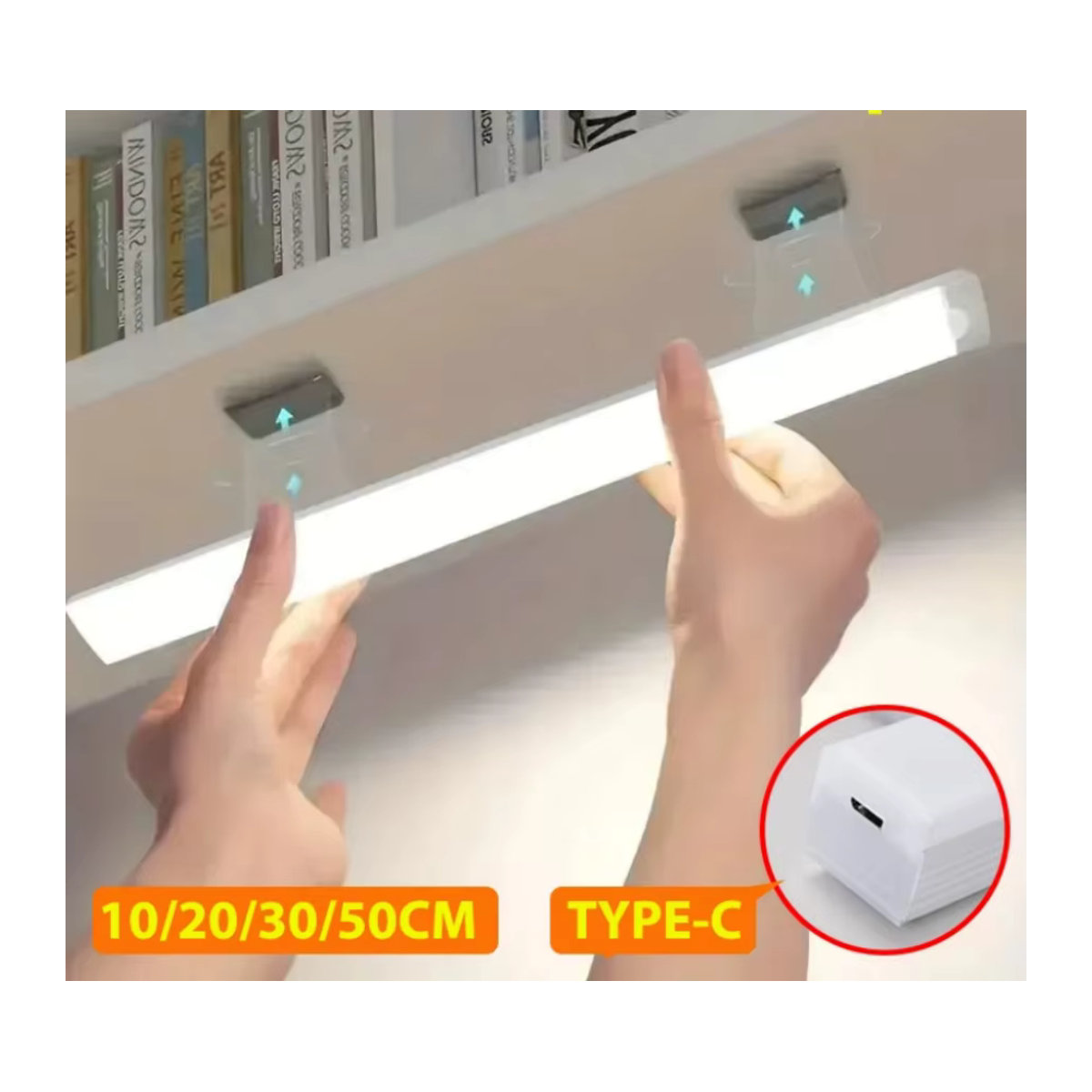 OKAL RED EAST LED-Schrankleuchte mit Bewegungsmelder in Weiß, wiederaufladbare kabellose Möbelbeleuchtung für Kleiderschrank und Flur - Bild 2