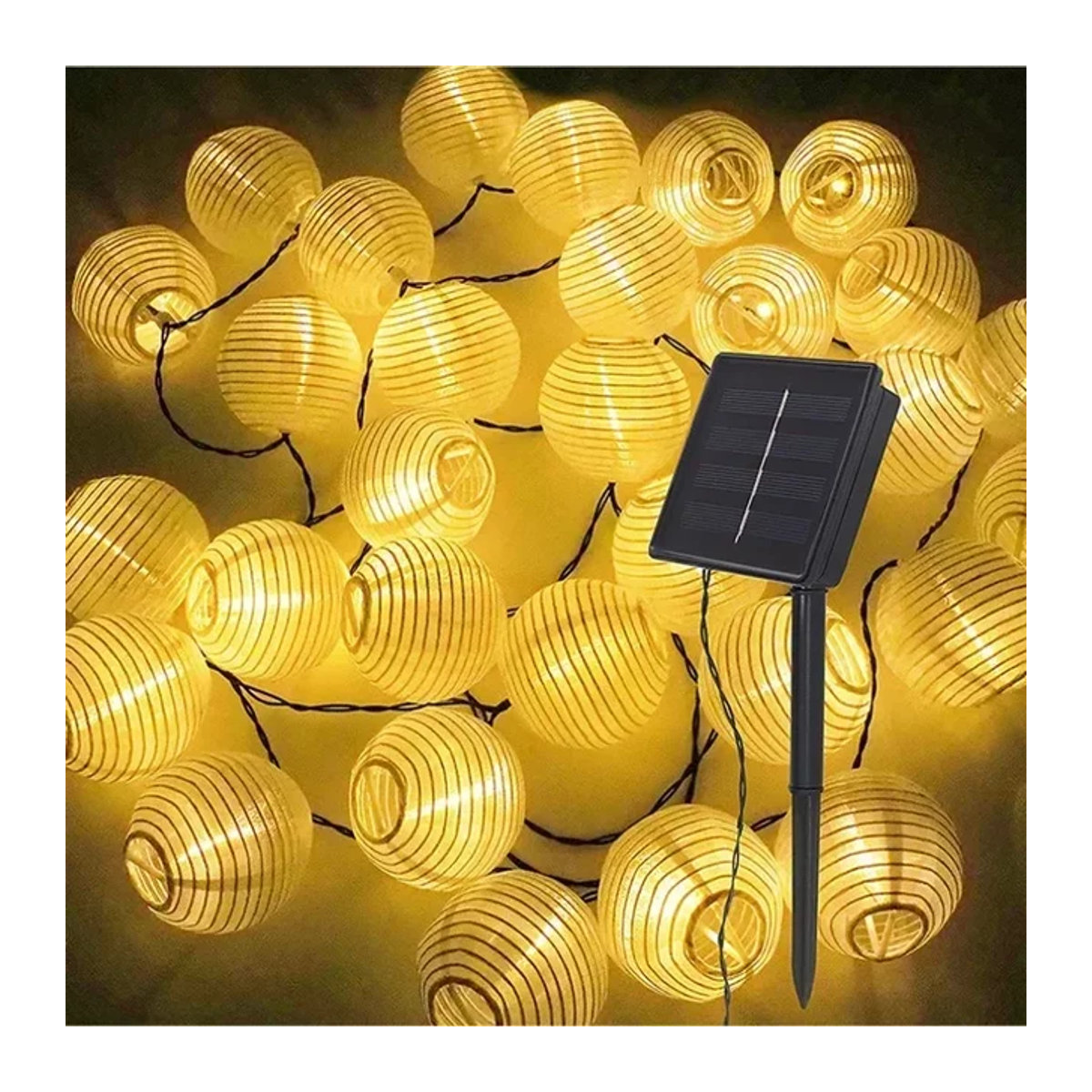 OKAL RED EAST LED Solar Laterne Gelb Klassisch aus Papier für Garten und Terrasse - Bild 1