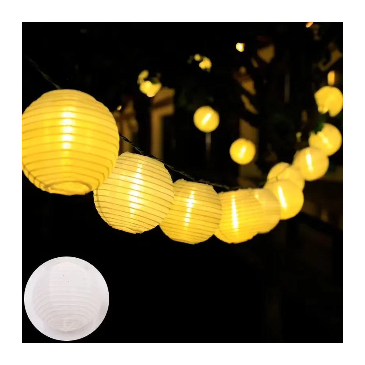 OKAL RED EAST LED Solar Laterne Gelb Klassisch aus Papier für Garten und Terrasse - Bild 5