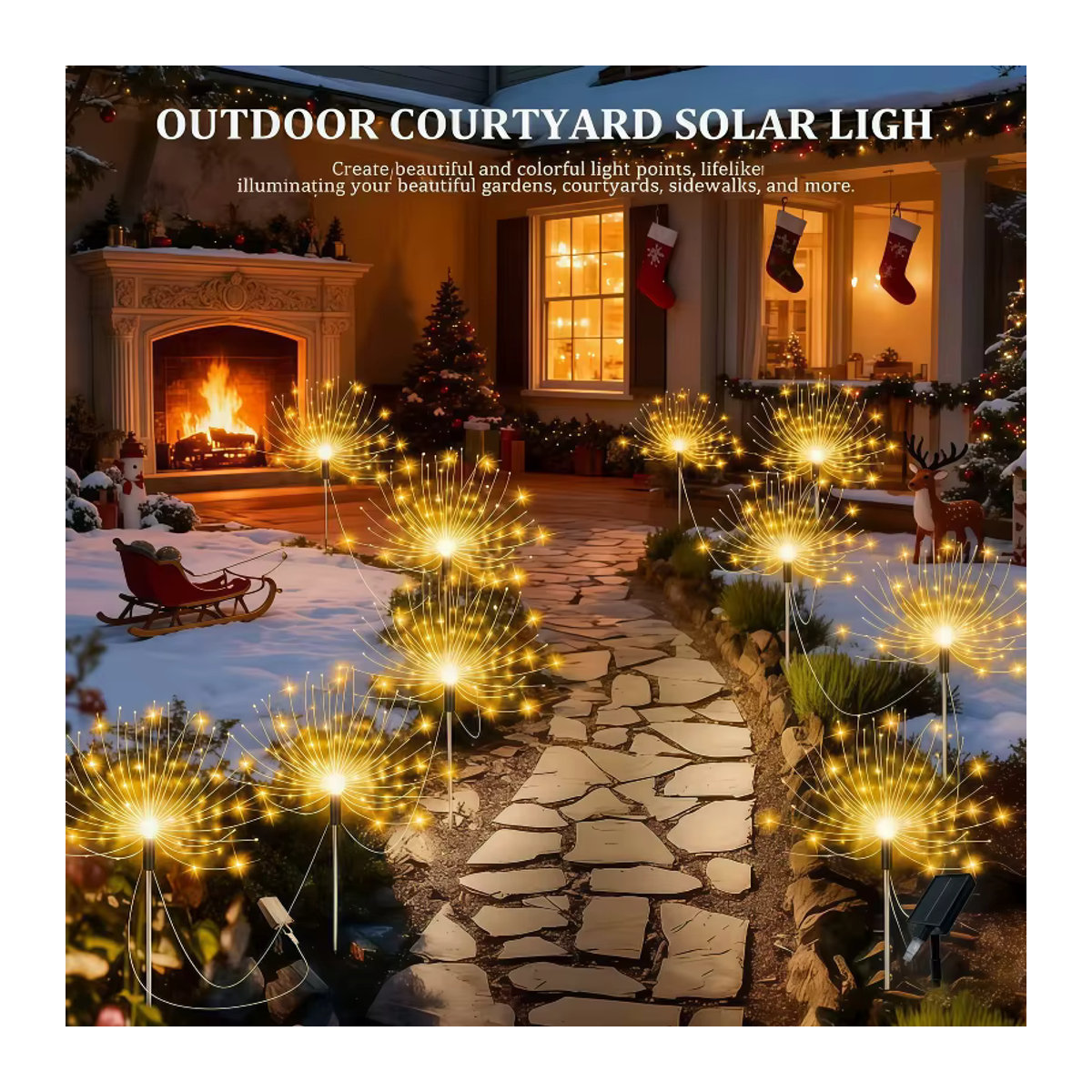 OKAL RED EAST Solar-Gartenleuchten im Set mit bunten LED-Feuerwerkslichtern für den Außenbereich - Bild 5