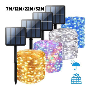OKAL RED EAST Solar LED Lichterkette Wasserdicht Bunte Outdoor Girlande für Garten Hochzeit und Party