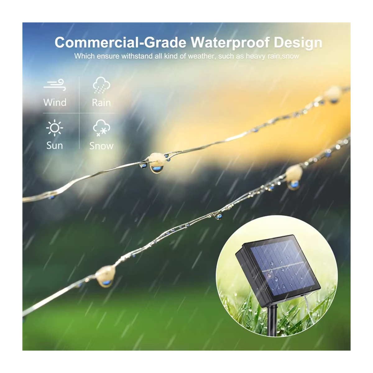 OKAL RED EAST Solar LED Lichterkette Wasserdicht Bunte Outdoor Girlande für Garten Hochzeit und Party - Bild 3