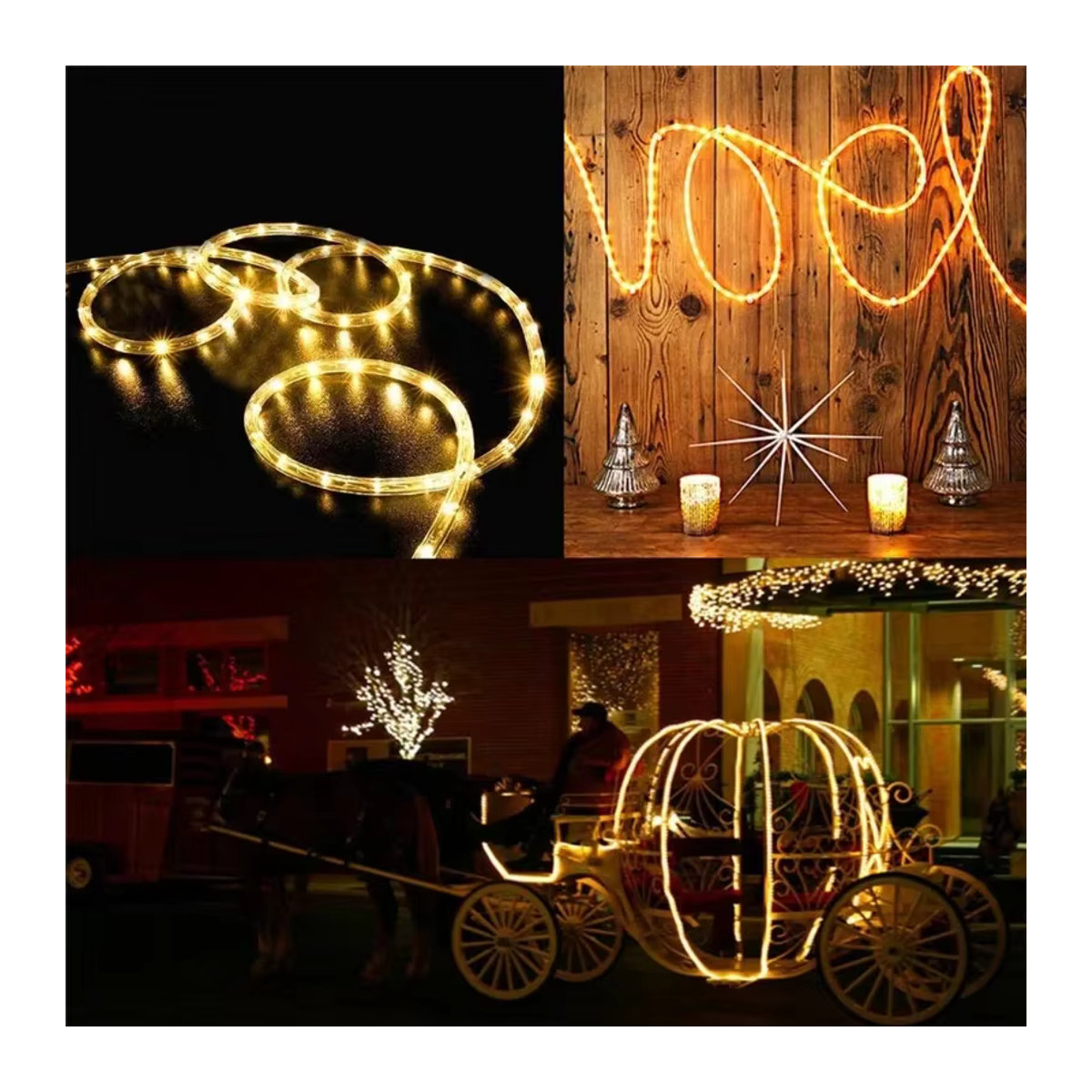 OKAL RED EAST Solar LED Lichterkette Wasserdichte Röhren-Lichterkette in Gelb für die Garten- und Weihnachtsdekoration - Bild 2