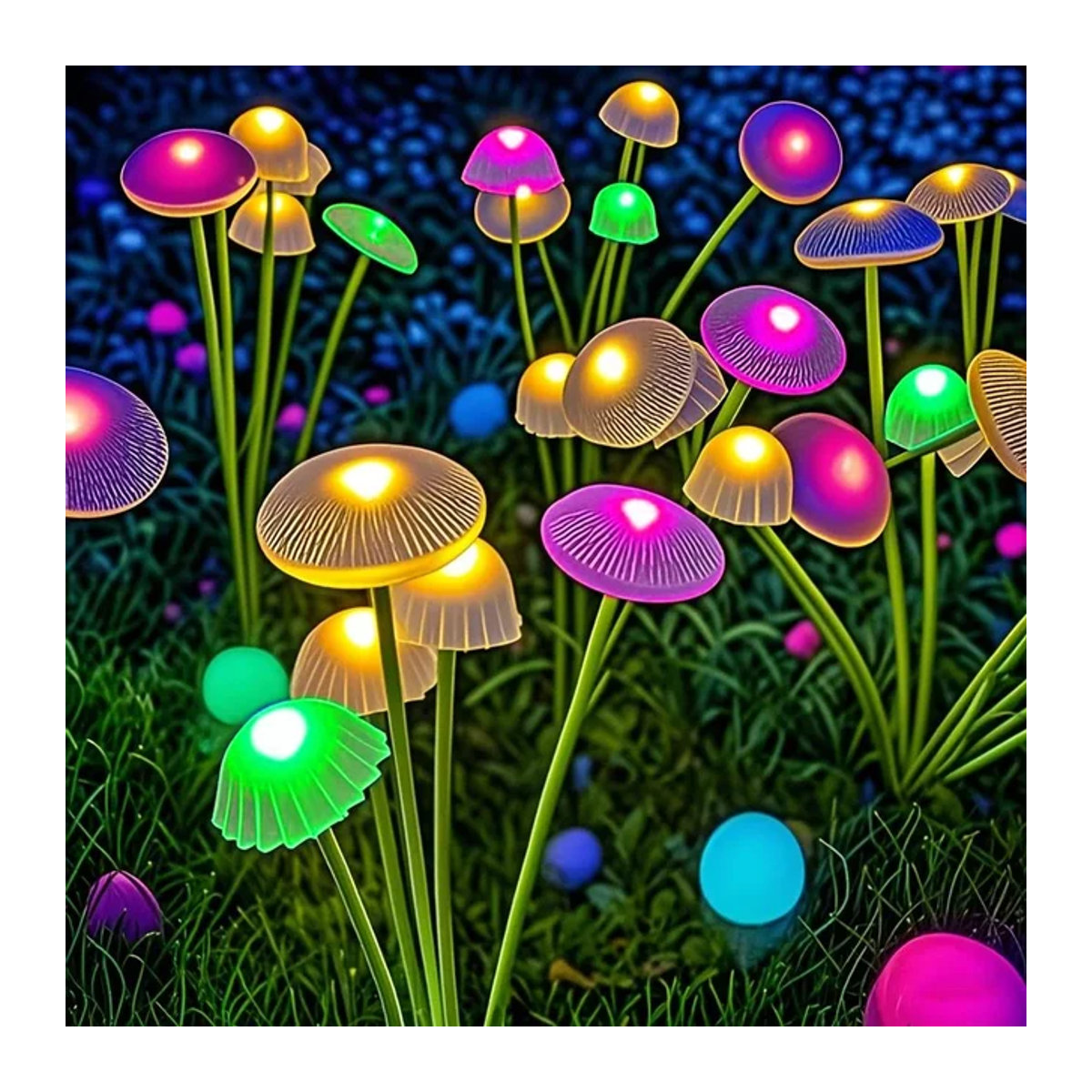OKAL RED EAST Solar LED Quallen Sway Wegeleuchte Bunt Wasserdichte Outdoor Garten Deko für Terrasse Balkon und Hof - Bild 1