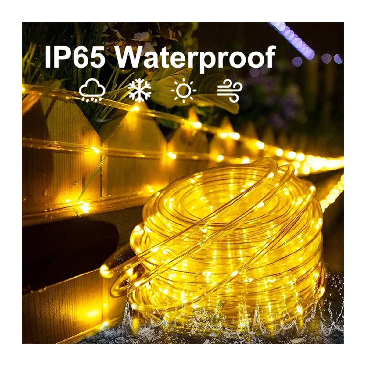 OKAL RED EAST Solar LED Seillichterkette Outdoor wasserdichte Lichterkette für Garten und Balkon - Bild 1
