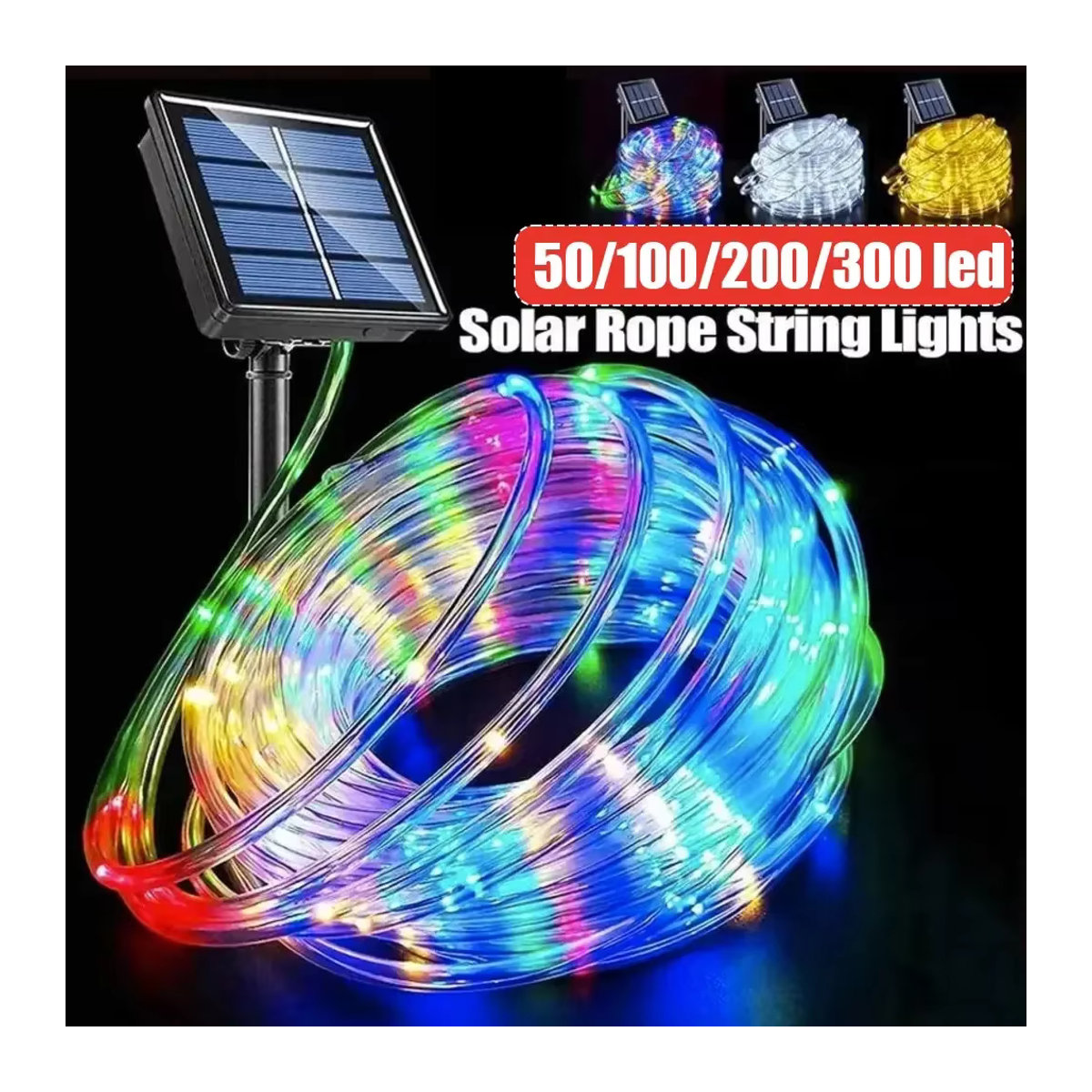OKAL RED EAST Solar LED Seillichterkette Outdoor wasserdichte Lichterkette für Garten und Balkon - Bild 2