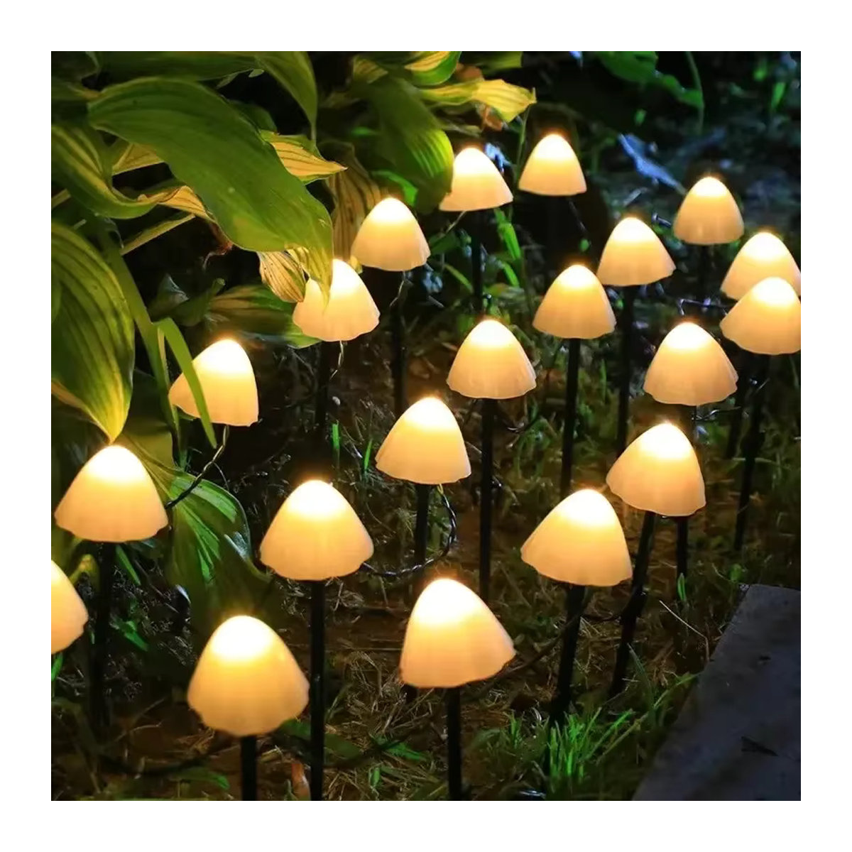 OKAL RED EAST Solar-Pilzlichter mit 10 bunten LEDs für den Außenbereich, wasserdichte dekorative Solarleuchten für Garten, Rasen und Terrasse - Bild 3
