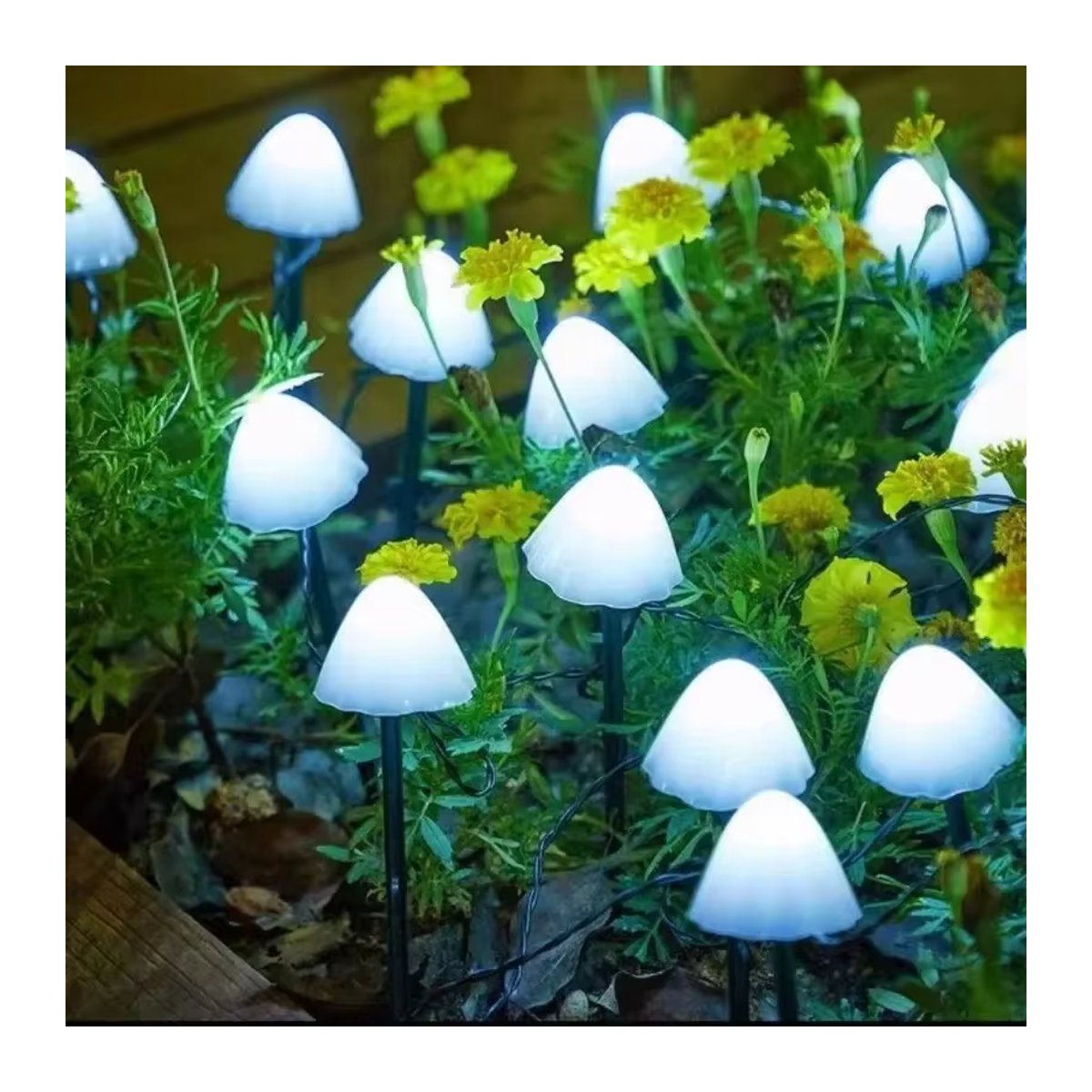 OKAL RED EAST Solarleuchte Pilz Lichterkette in Weiß für Garten und Terrasse - Bild 5