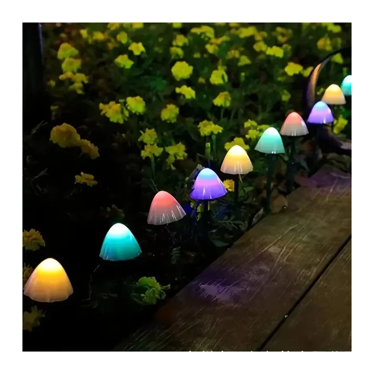 OKAL RED EAST Solarleuchte Pilz Lichterkette in Weiß für Garten und Terrasse - Bild 6