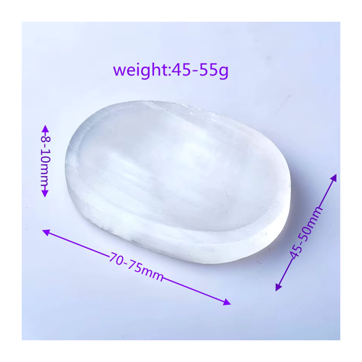 Olevo Selenit Schale aus natürlichem Quarz Kristall in Weiß und Lila für Fengshui und Chakra-Heilung - Bild 3