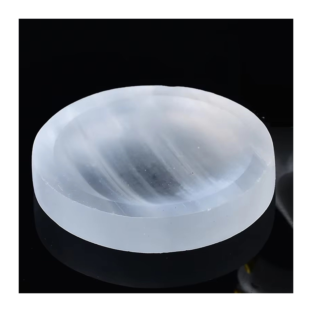 Olevo Selenit Schale aus natürlichem Quarz Kristall in Weiß und Lila für Fengshui und Chakra-Heilung - Bild 5