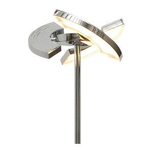 Oligo Trinity LED-Stehleuchte in Chrom mit warmweißem Licht (2700K)