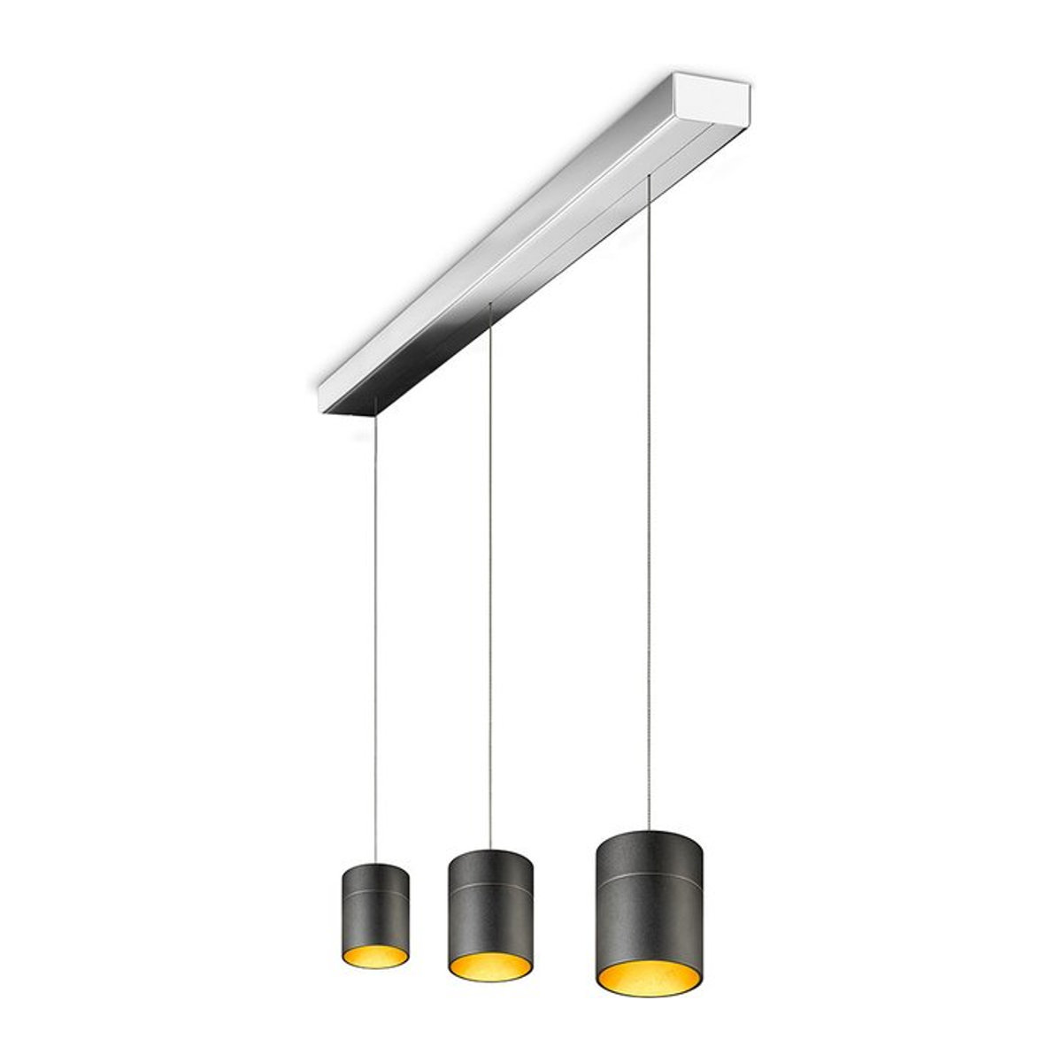 Oligo Tudor M 3-flammige LED-Pendelleuchte in Schwarz matt mit - Bild 1