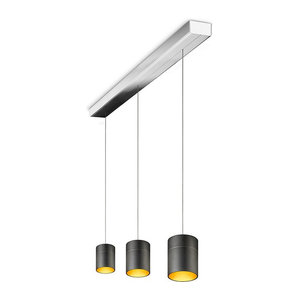 Oligo Tudor M 3-flammige LED-Pendelleuchte in Schwarz matt mit